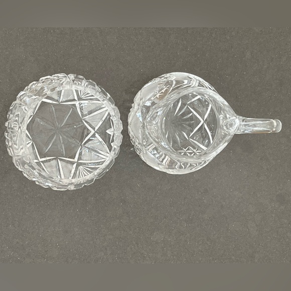 VINTAGE CRYSTAL CREAM & SUGAR SET WITH TRAY! - Picture 11 of 16